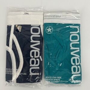 Nouveau Men Low-Rise Briefs Blue S 30-32 Chicago Store Deadstock 2Pk Rare NOS